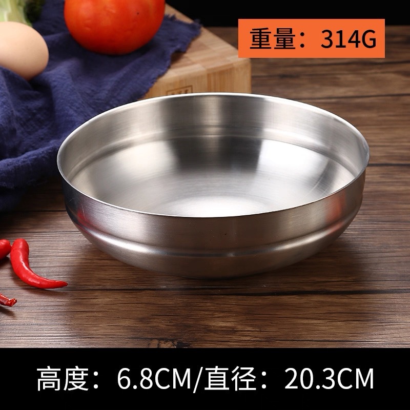 20cm Single-Layer Cold Noodle Bowl (Silver)