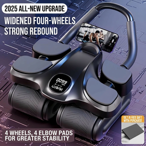 Rueda de <span class=keywords><strong>Entrenamiento</strong></span> Abdominal para Hombres y Mujeres, Rueda Abdominal Inteligente de 4 Ruedas con Rebote Automático - Product Image 2