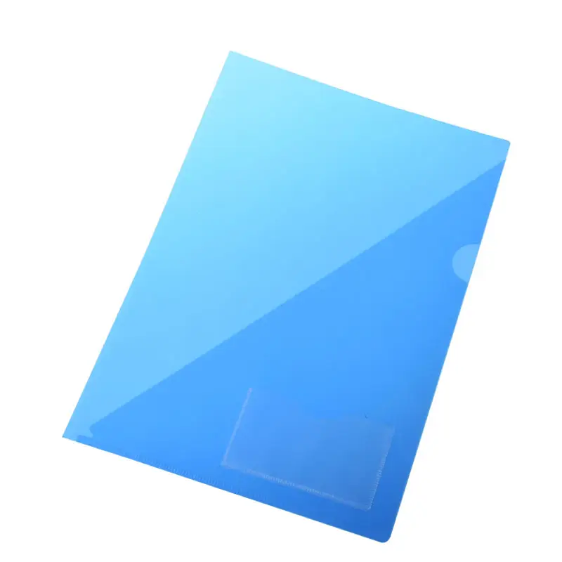 Kantong Plastik Folder File A4 PP Warna Kustom Kualitas Tinggi dengan Diagonal dan Jendela untuk Kartu Identifikasi