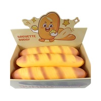 Balle anti-stress géante en forme de baguette de 38 cm, en TPR, à rebond lent, jouet souple rempli de farine, simulation alimentaire, jouet à presser pour soulager le stress