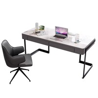 Bureau de direction moderne ergonomique modulaire en bois durable avec pieds en U et tiroirs pour l'étude à domicile, l'ordinateur et l'écriture