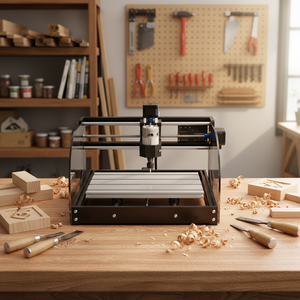 Máquina CNC de Escritorio Zhong Hua Jiang de 3 Ejes, 300X180X40mm, 3018-PROVer, para Tallado de Madera y Corte de Metal - Product Image 1