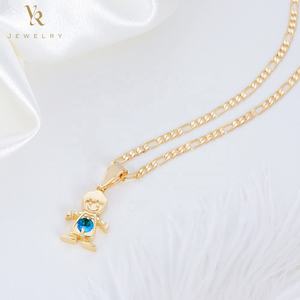 จี้ทองคำแท้ชุบ 18k รุ่น FP1142 สำหรับเด็ก ประดับคริสตัลหลากสี สร้อยคอหินประจำเดือนเกิด 12 เดือน เครื่องประดับสำหรับเด็กผู้ชายและแฟชั่นผู้หญิง - Product Image 4