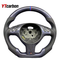 Volant de sport en cuir perforé personnalisé YTcarbon, en fibre de carbone forgée, pour BM-W Série 3 E46