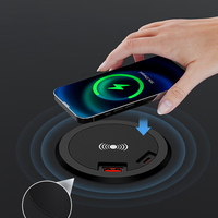 Großhandel 15W Eingebautes Kabelloses Ladegerät USB Typ C Schreibtisch-Steckdose Integrierter Tisch-Stromanschluss für Smarte Möbel OEM ODM