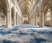 Moquette Jacquard Large de 4m pour Hôtels, en Nylon à Dos Actionnel Antidérapant, Personnalisable OEM/ODM pour Hall d'Entrée, Salle de Banquet et Couloir