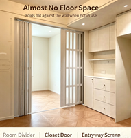 Porte pliante moderne en PVC personnalisée, style minimaliste coréen, étanche, cloison accordéon coulissante pour optimisation de l'espace intérieur