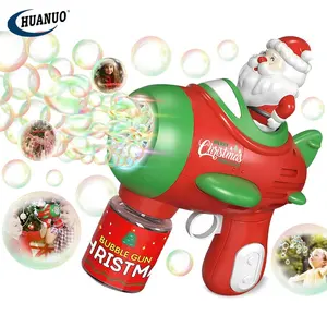 HOT Selling Summer Outdoor Kid Christmas Bubble Gun Machine Toy Fully Automatic Santa Claus Bubble Blower Gun Set With Light