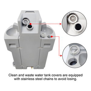 Mesin cuci tangan portabel, untuk wastafel cuci tangan portabel luar ruangan dengan air panas dan dingin wastafel seluler - Product Image 6