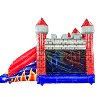 Château gonflable à double voie pour fêtes d'enfants Nouveau design Commercial Fun Bounce House avec piscine pour toboggan sautant
