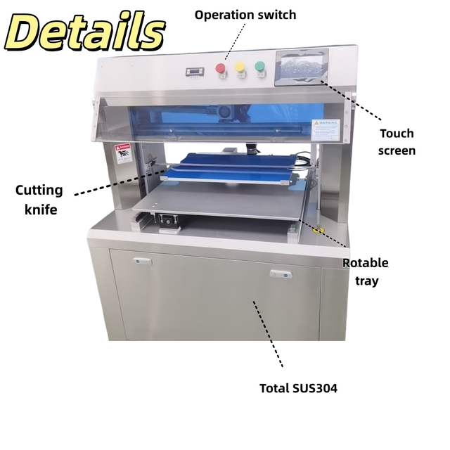 Commercial Automatic Cake Slicer Vertical Cake Cutting Machine Chromium-nickel Synthetic Chainsaw Cake Cutter Machine