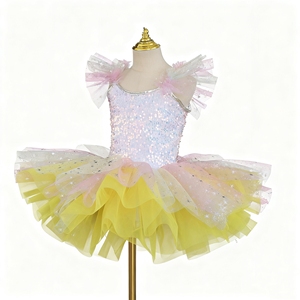 子供の日ステージダンスウェアバレエガールCygnetダンスコスチューム女の子のためのパフォーマンスウェア - Product Image 5