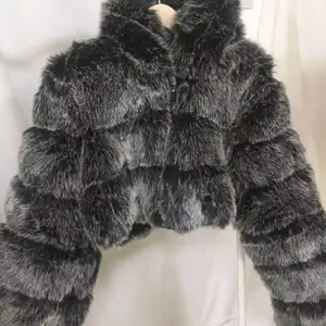 एस-4XL 2020 नई सर्दियों कोट जैकेट महिलाओं अशुद्ध फॉक्स फर डाकू के साथ कोट फैशन लघु शैली नकली फर कोट महिला के लिए