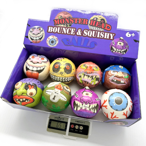 كرات ضغط ترويجية على شكل رأس وحش، مصنوعة من الفوم البولي يوريثين، معتمدة من CE، مجموعة من 8 قطع، كرة لتخفيف التوتر للأطفال - Product Image 6