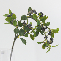 Groothandel enkelvoudige langtakkige kunstmatige bloemstukken met bubbelkorrelvormige vruchten, real touch, Kerstmis, Halloween, Thanksgiving