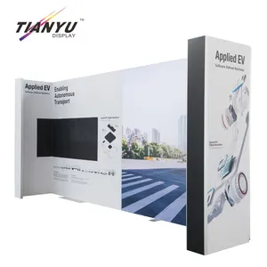 Tianyu Custom Spanning Stof Pop-Up L-Vormige Stand Reclame Led Lichtbak Stand Beurs Tentoonstellingshokje Displays