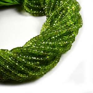 Precio al por mayor cuentas de piedras preciosas de peridoto natural cuentas sueltas facetadas con forma de Rondelle verde para la fabricación de joyas de buena calidad - Product Image 3