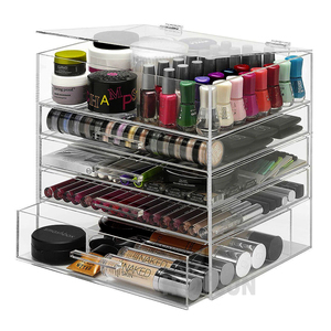 Lớn Pha Lê Mỹ phẩm lưu trữ ngăn kéo 5-Tier trong suốt Acrylic trang điểm tổ chức mỹ phẩm lưu trữ hộp - Product Image 2