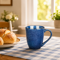Tasse à café en céramique bleue écologique 200 ml, durable, style américain moderne, avec poignée, passe au lave-vaisselle, ne convient pas au micro-ondes