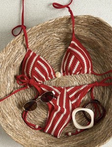 Nouveau style 2026 – Maillot de bain deux pièces sexy en maille tricotée à rayures, avec bandeau et sans bretelles - Product Image 6