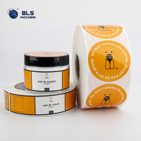 Étiquettes autocollantes personnalisées de haute qualité pour pots de miel orange, blanc et noir, pour l'emballage alimentaire bio de boutiques