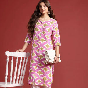 Kurta Dupatta con estampado geométrico para mujer, producto a granel, ropa de mujer personalizada hecha a mano - Product Image 1