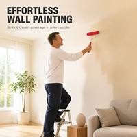 Rouleau de peinture en laine rouge de haute qualité, manche en plastique, acrylique, qualité industrielle, personnalisable, support OEM, garantie 3 ans, livraison rapide