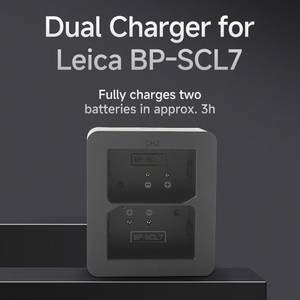 Chargeur double canal alimenté par USB C pour batteries rechargeables Leica BP SCL7 avec indicateurs LED - Product Image 3