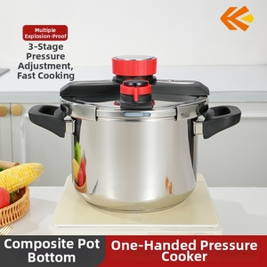 Casserole à pression de style allemand à fond épais en acier inoxydable 304, <span class=keywords><strong>grande</strong></span> <span class=keywords><strong>capacité</strong></span>, compatible induction - Product Image 1