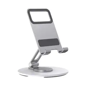 Aluminium Desktop Stand Draagbaar 360 Roteren & Verstelbare Hoek Mobiele Telefoon & Tablet Houders