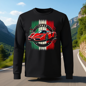 T-shirt à manches longues Supercar italien, unisexe adulte, col rond, impression numérique, promotionnel - Product Image 3