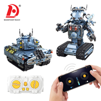 Set de Construcción de Tanque Robótico 2 en 1 con Control Remoto y App, Juguete Educativo STEM Transformable, Regalo de Ensamblaje