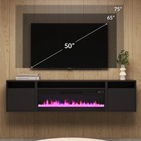 Meuble TV mural flottant au design moderne avec étagère ouverte pour salon