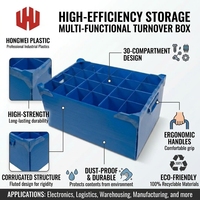 Caisse de manutention pliable et empilable en plastique PP recyclé pour le stockage de pièces en usine et atelier, idéale pour les produits chimiques