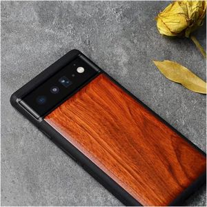 Nuevos accesorios Smartphone Funda de teléfono móvil de madera de bambú para Google <span class=keywords><strong>Pixel</strong></span> 6 Pro <span class=keywords><strong>6a</strong></span> Fundas traseras - Product Image 2