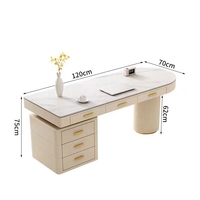Bureau de luxe léger style crème pour patron Bureau d'ordinateur de bureau simple Table de consultation médicale beauté