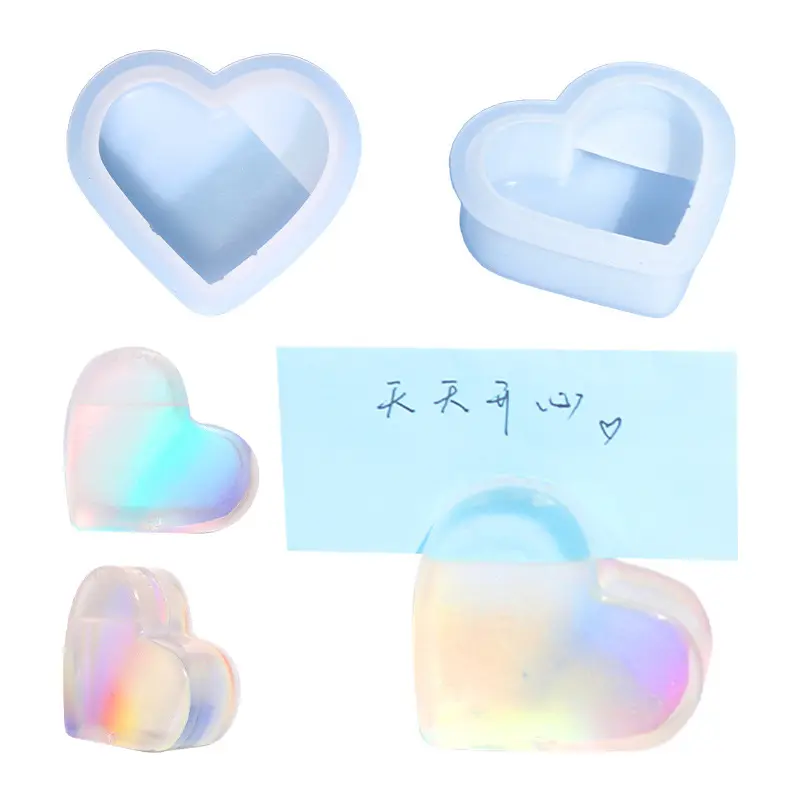 14471 DIY Silicone Heart Business Card Holder Mold Name Card Display Holder Mold for Resin Crafting