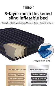 Colchón inflable doble personalizado con bomba integrada, cama de aire con respaldo plegable para acampar, hotel y uso de muebles para el hogar - Product Image 5