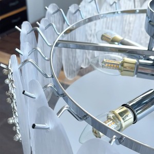 Iron <b>Ceiling</b> <b>light</b> Nordic Luxury Hotel Dining Room Pendant Chandelier <b>Modern</b> Feather Glass Crystal <b>Light</b> for Home Decor - Product Image 5