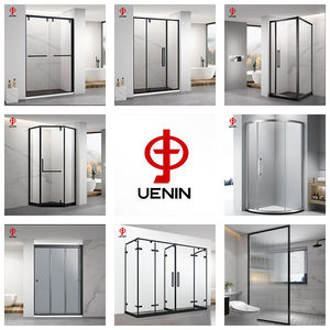 <span class=keywords><strong>Porte</strong></span> <span class=keywords><strong>de</strong></span> <span class=keywords><strong>douche</strong></span> pivotante directe d'usine avec verre renforcé <span class=keywords><strong>de</strong></span> 10mm toute la quincaillerie incluse pour une installation facile au bricolage - Product Image 2