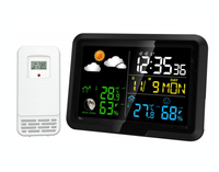 Estación Meteorológica con Pantalla LCD USB, Termómetro Digital Interior y Exterior, Higrómetro con Reloj Despertador, Material ABS, OEM, ODM
