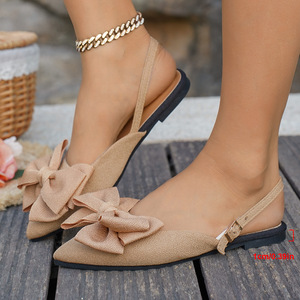 Summer Flats Bows <strong>Closed</strong> <strong>Toe</strong> <strong>Sandals</strong> New Arrival Fashion Plus Size Pointed <strong>Toe</strong> Back <strong>Sandals</strong> for <strong>Women</strong> Wholesale - Product Image 3