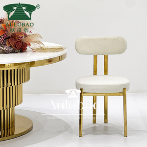 Gold Stainless Steel Frame White <b>Velvet</b> Modern Metal Wholesale Wedding <b>Chairs</b> - Product Image 1
