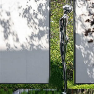 カスタム幾何学模様モダンスタイル金属製彫刻工芸品ステンレス鋼製ガーデン彫刻 - Product Image 4