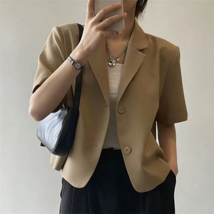 Neuer Damen Sommer Kurzblazer mit Knöpfen Kurzarm Büro Casual Slim Fit Mantel - Product Image 5