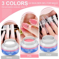 Gel de Construction Poly UV/LED Multifonctionnel Solide pour Extensions d'Ongles, 30g, 3 Couleurs, Vente en Gros
