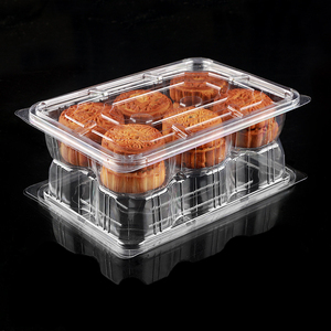 Custom Clear PET Hinged Punnets Bakery Plastic Blister <strong>Display</strong> Tray Biscuits Pastry Packaging <strong>Container</strong> - Product Image 5
