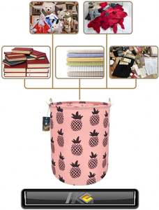 Waterproof Foldable Cotton <b>Storage</b> Bin Drawstring Style <b>Laundry</b> Basket Organizer Home Dirty Clothes Hamper Toy Bins Gift Basket - Product Image 4