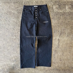 Premium Custom Japanese Selvedge Raw Denim Men's <b>Jean</b> Raw Selvedge Japanese Selvage <b>Button</b> Baggy <b>Jeans</b> for Men High Quality - Product Image 1
