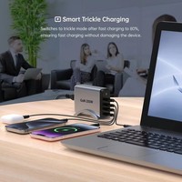 Chargeur rapide multi-ports TOMMOX 200W Gan, chargeur de bureau pour mobile, adaptateur Type C pour ordinateur portable USB C, Macbook, MateBook, iPad, Dell